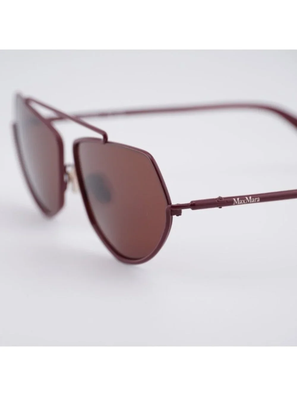 Max Mara MM0165 69S Joey Sunglasses Shiny Bordeaux Geometric Frame